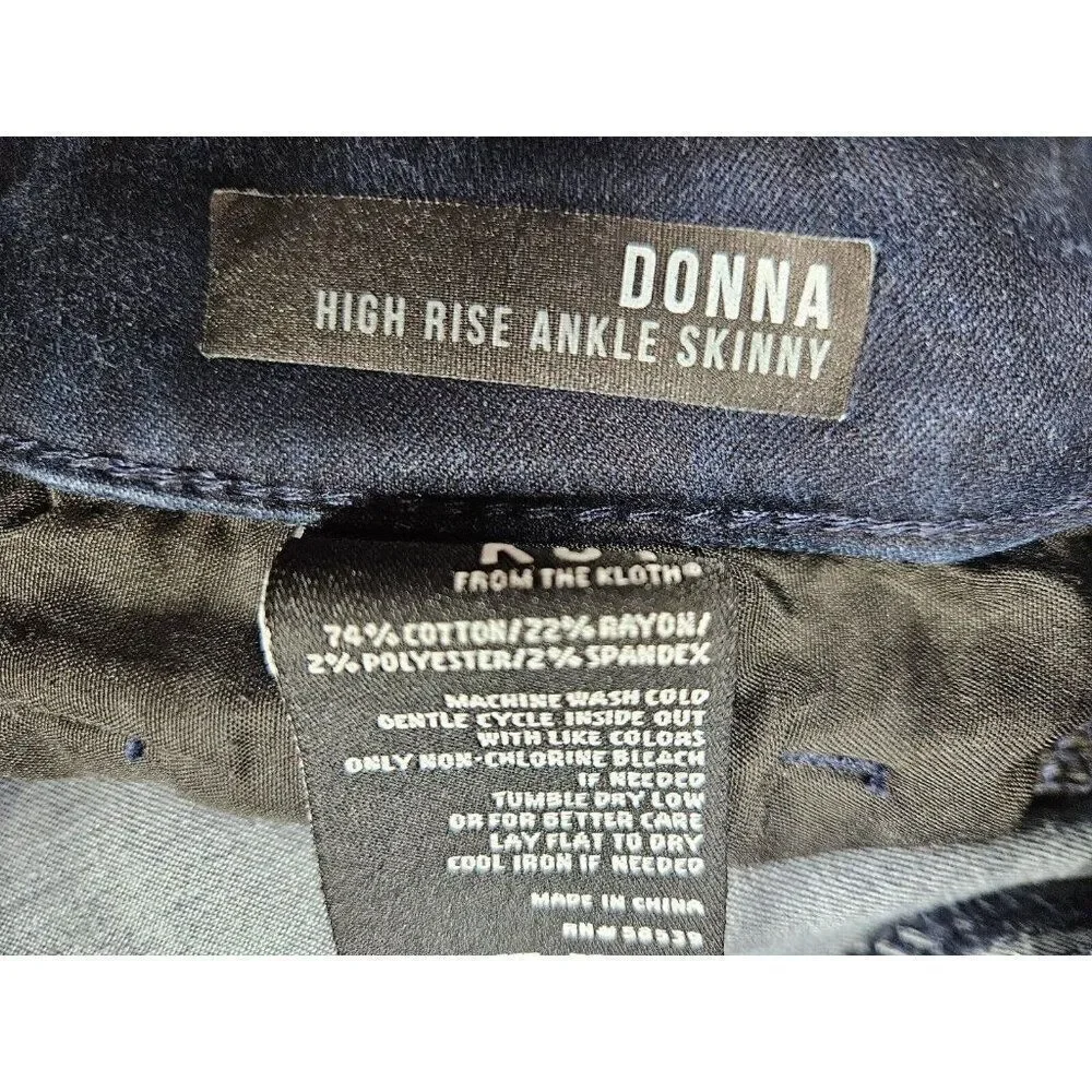 Kut From The Kloth Womens‎ Size 8 Donna High Rise Ankle Skinny Denim Blue Jeans